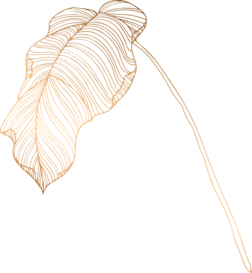 Gold palm leaf